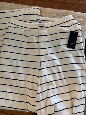 Parke x Target Womens High-Rise Knit Boxer Pants White & Navy- NWT